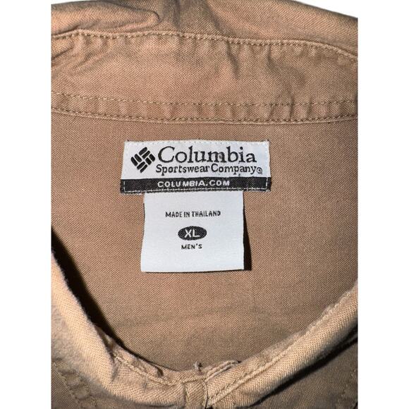 Columbia Gilchrist Club Hunting Shirt XL Tan Black Cotton Quilted Shoulder Patch - Picture 7 of 12